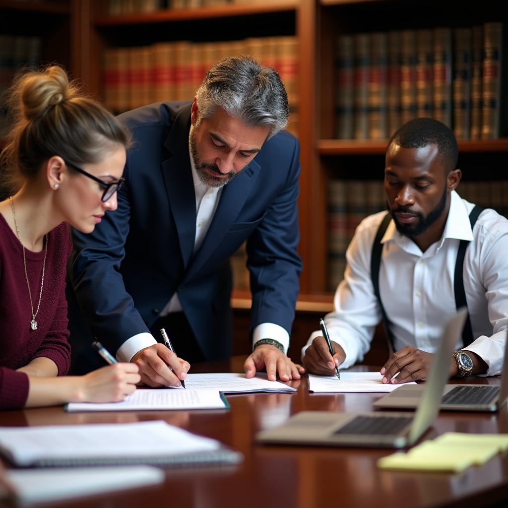 Modern corporate training room with participants engaged in writing workshop